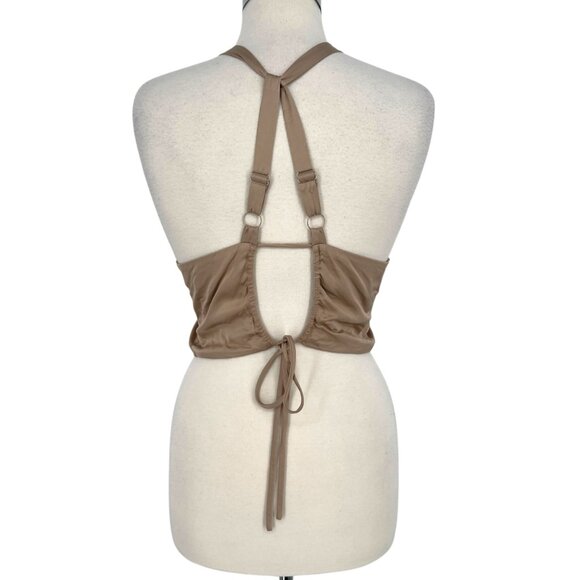 ASTR The Label Strappy Halter Crop Top Beige Size Large - Picture 7 of 9